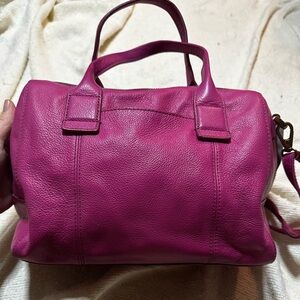 Pink Fossil Brand Leather Handbag Purse